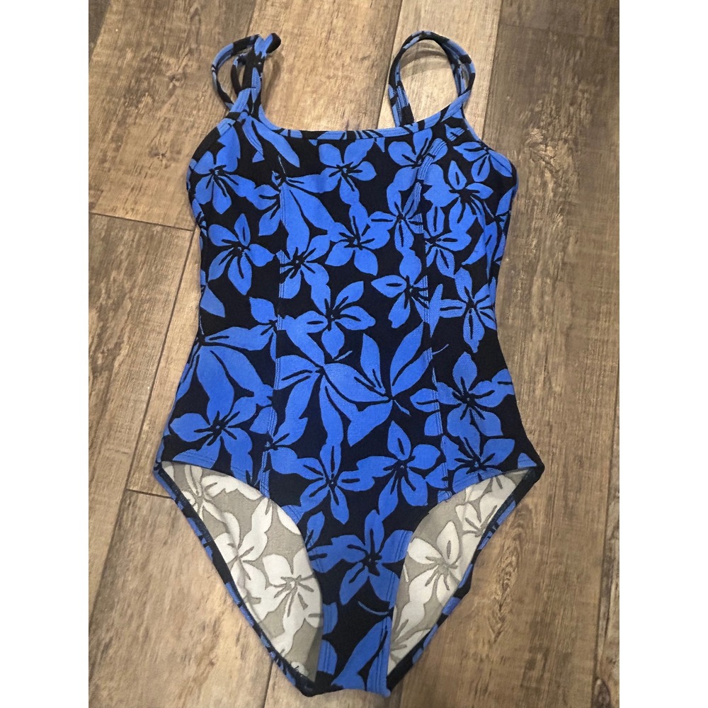 Liz Claiborne Blue Floral One Piece Swimsuit Women's‎